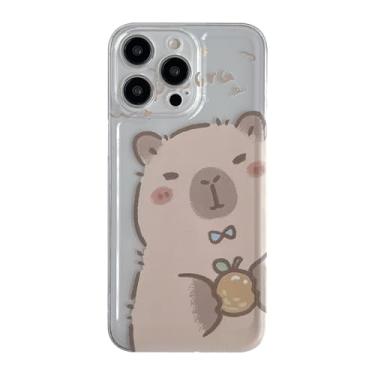 Imagem de FLIRACON Capa de celular macia transparente de capivara com desenho fofo compatível com capa de iPhone (transparente, para iPhone 16 Plus)