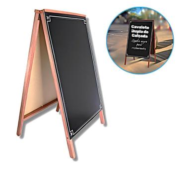 Imagem de  Lousa Cavalete Quadro Negro 70x50Cm Restaurante Bar Promocao Padaria Loja Publicidade Rua Leve