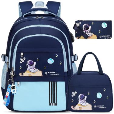 Imagem de Mochila ACESAK para crianças, meninos e meninas, com conjunto de lancheira