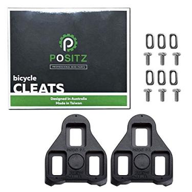 Imagem de Positz Chuteiras de bicicleta de estrada para pedais Look Keo e pedais Vector Power Road Bike – cor preta com zero flutuador fixo