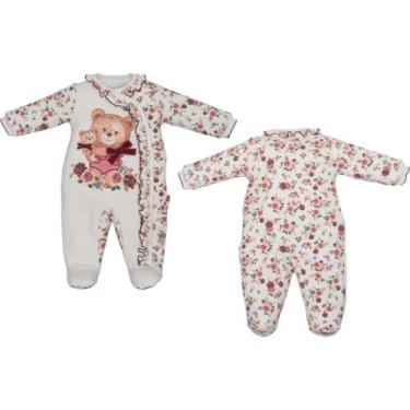 Imagem de Macacão Pezinho Manga Longa Bebê Menina Marfim Beatriz - Upi Ulli, RN