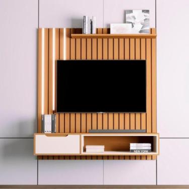 Imagem de Painel Ripado Para TV 58 Polegadas Autumn Nature Off White - CasaH