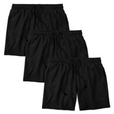 Imagem de Kit 3 Short Praia Bermuda Mauricinho Tactel Elastico Com Cordao Liso Esportivo Verao Academia Macio-Masculino