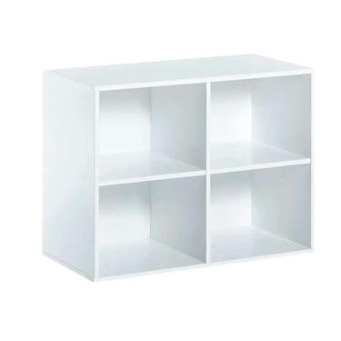 Imagem de Estante Modular 4 Nichos Para Discos LPs de Vinil Square 4 (Branco)