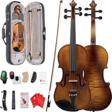 Imagem de Violino 4/4 Vangoa - Tamanho Completo em Madeira Maciça de Abeto