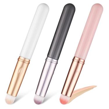 Imagem de Baluue Pincel para lábios, aplicador de pincel de batom macio, pincel de corretivo de cabeça redonda, pincel de maquiagem, pincel de batom, pincel para borrão labial Ombré, corretivo de batom, 3 peças