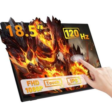 Imagem de GeeekPi Monitor Portátil De 18,5 Polegadas 1920X1080 Ips Touchscreen 120Hz 1080P Touch Display Com Hdmi Usb-C, Alto-Falantes Integrados, Suporte Vesa Para Xbox Ps4/5 Laptop Mac Pc