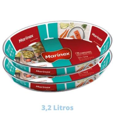 Imagem de 2 Assadeiras Oval Vidro 3,2 L Assados Costela Doces Marinex - NADIR FI