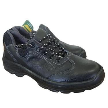 Imagem de Tênis de Segurança EPI Fujiwara Amarelo HTT Vaqueta com Bico de Plástico (Preto, 45)