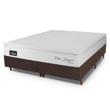 Imagem de Cama Box Queen Hellen Orto Konfort Espuma D33 Pillow Top Branco - HELL