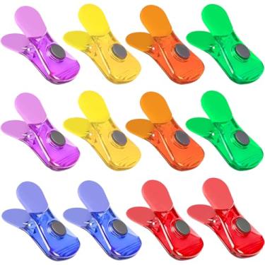 Imagem de Ninth Five Clipes de saco, pacote com 12 clipes de vedação para salgadinhos, clipes de ímã de geladeira coloridos clipes herméticos para armazenamento de cozinha doméstica