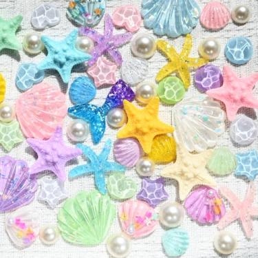 Imagem de Conjunto fofo de pingentes de geleca em massa, estrela do mar, concha de resina, animais para artesanato, faça você mesmo, grampo de cabelo, enfeite de sapato, pingentes