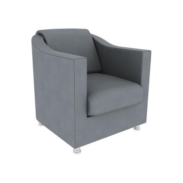 Imagem de Poltrona Decorativa Tilla Suede Cinza