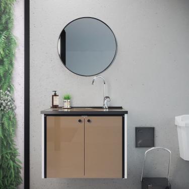 Imagem de Gabinete para Banheiro 60 Cm Fenix Nero