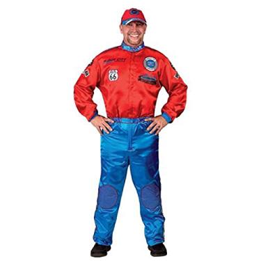 Imagem de Traje de corrida campeão adulto com boné em vermelho/azul, Vermelho/azul, G