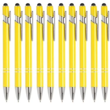 Imagem de Kit Com 10 Caneta Touch Metálica Personalizada Estilo Ùnico (Amarelo)