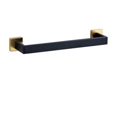 Imagem de Banheiro Preto Ouro Suporte de Papel Higiênico Suporte de Toalhas Gancho de Roupão Anel de Toalha Aço Inoxidável Conjunto de Ferragens para Banheiro Kit, Barra de Toalha