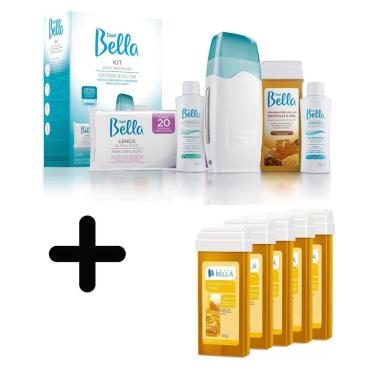 Imagem de Kit Depilação Sist. Roll-On Bivolt Depil Bellla + 5 Cera Refil