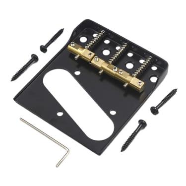 Imagem de DIAO79NI TL Ponte de guitarra moderna de 3 lados/selas de latão compensado e lado cortado para Fender Squier Telecaster (preto)