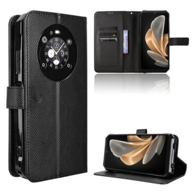 Imagem de Elubugod Capa de couro compatível com Fossibot F109, capa flip de couro PU compatível com Fossibot F109 capa preta