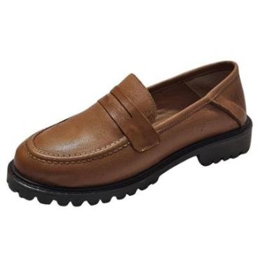 Imagem de Mocassim Tratorado Couro de Carneiro Caramelo-Feminino