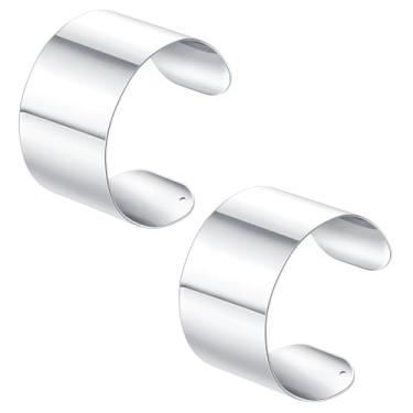 Imagem de FIRAZIO Pulseira feminina de 2 a 8 peças, de arame aberto e largo, pulseira de ouro ajustável, Large, Metal, Sem Pedra Preciosa