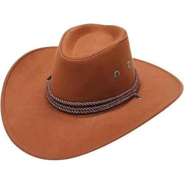 Imagem de Chapéu country cowboy australiano camurça qualidade premium - oem, Whi