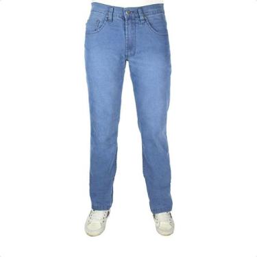 Imagem de Calça Jeans Masculina com Elastano - R7, 54, Azul claro