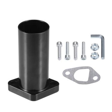 Imagem de uxcell Coletor de admissão de tubo de admissão para motor de carburador PWK24 Mini Bike Go Kart Tubo de admissão universal de corrida, 1 conjunto, preto