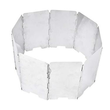 Imagem de Windscreen do fogão de acampamento Mini portátil dobrável 9 placa de cozimento fogão de fogão com bolsa de transporte para acampamento ao ar livre liga de alumínio 66x13.5 cm