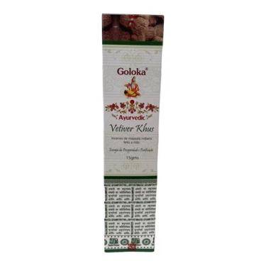 Imagem de Incenso Massala Vetiver Khus Capim Limão Goloka Var Cx15g - Lua Místic