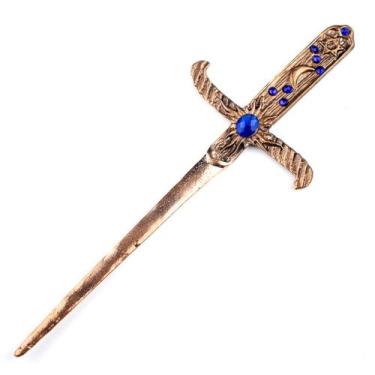 Imagem de Athame Metal Cobre Envelhecido 19 cm Pedras Azuis - Lua Mística - 100%