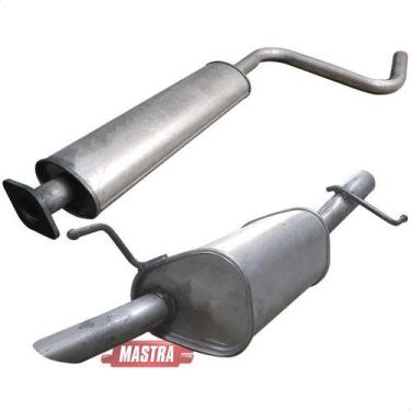 Imagem de Kit Escapamento Abafador + Traseiro Palio 1.8 Fire 2003 2006 - ScapJá