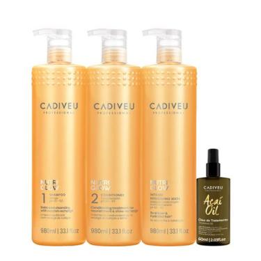 Imagem de Kit Cadiveu Professional Nutri Glow Shampoo Condicionador Máscara G e 