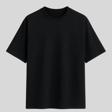 Imagem de Camiseta Oversized Masculina Gola Alta 100% Algodão Street - Evo Urban
