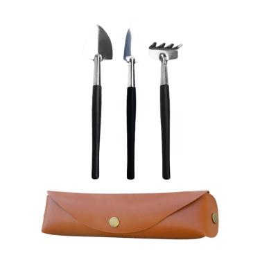 Imagem de IEUDNS Mini ferramentas de jardinagem de ancinho de mão pequena de mão, Preto