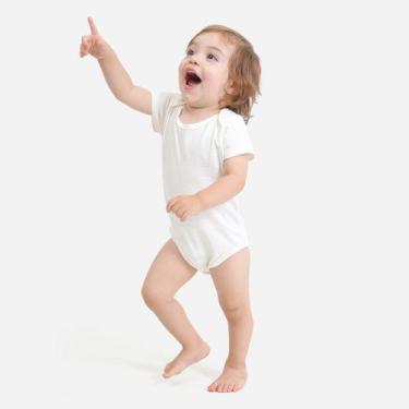 Imagem de Body Infantil Bebe Liso Malha Algodão Manga Curta Unissex - TECHMALHAS