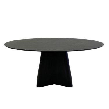 Imagem de Mesa De Jantar Cone Lazo Oval 180x100 Cm Tampo Ébano Base Ébano Preto