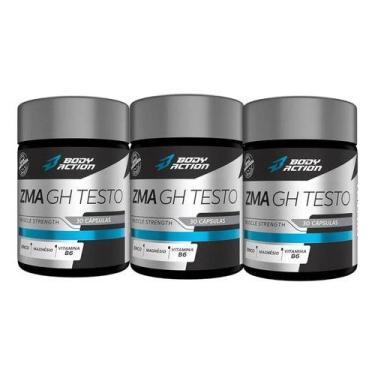 Imagem de Kit 3 Zma Gh Testo Pro 30 Capsulas Bodyaction Total 90 Caps
