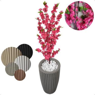 Imagem de Planta Cerejeira Pink Flor Artificial Com Vaso Decoração - Flor de Men