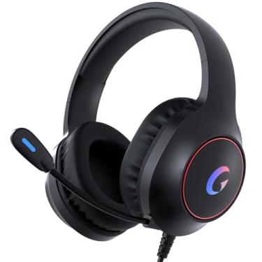 Imagem de Fone de ouvido syndesmos CM7002 para jogos, PS5, PS4, PC, Mac, Switch, Xbox, RGB, som surround, microfone com cancelamento de ruído, drivers dinâmicos de 50 mm, entrada de áudio de 3,5 mm, preto
