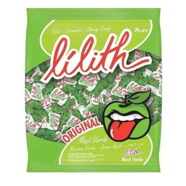 Imagem de Combo 5 Pacotes Bala Mastigável Maçã Verde Lilith 500G