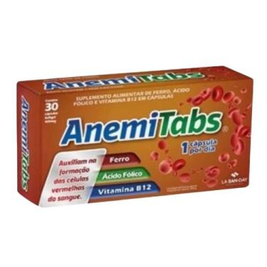 Imagem de Anemia AnemiTabs Suplemento Alimentar Ferro C30  La San Day - La San-D