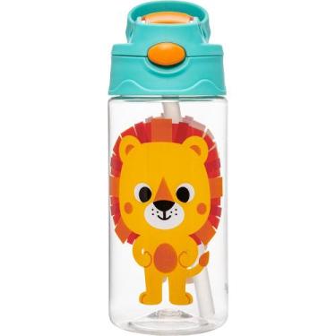 Imagem de Garrafinha BUBA com Canudo Retrátil - Silicone Tritan Zoo Leão 450ml