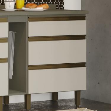 Imagem de Balcão 03 Gavetas 60 Cm Connect Henn Duna Com Cristal