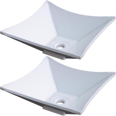 Imagem de Kit 02 Cubas De Apoio Lux Banheiro Lavabo C01 L30 Branco