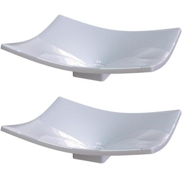 Imagem de Kit 02 Cubas De Apoio Banheiro Lavabo C01 Folha F44 Branco
