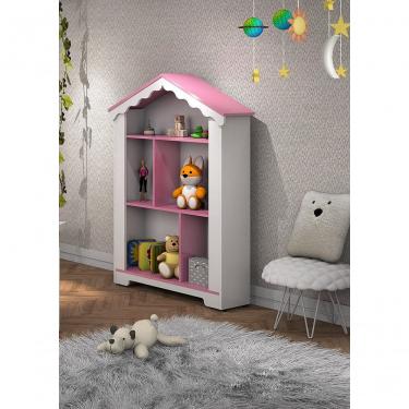 Imagem de Estante Princesa Com Nichos E Prateleiras Branco rosa