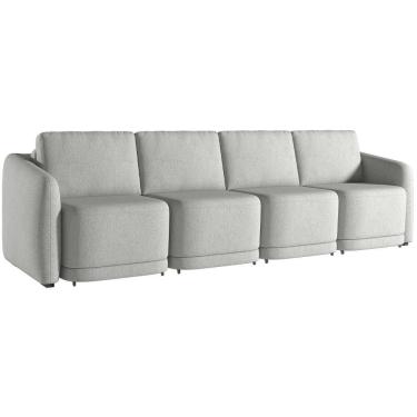 Imagem de Sofá Cama Para Sala De Estar 4 Lugares 316cm Montserrat K01 Linho Cinza - Lyam Decor