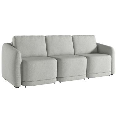 Imagem de Sofá Cama Para Sala De Estar 4 Lugares 336cm Montserrat K01 Linho Cinza - Lyam Decor